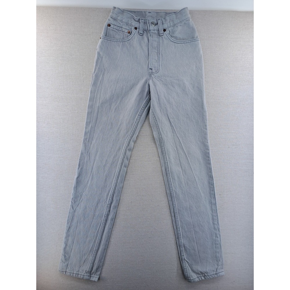 Vtg Levis 501 Jeans Womens 5 Fits 23x31" Gray High Waist Straight 80s Made USA
